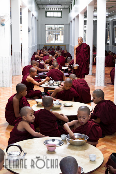 Monks in Bago - Lunch Time Monks in Bago - Lunch Time
